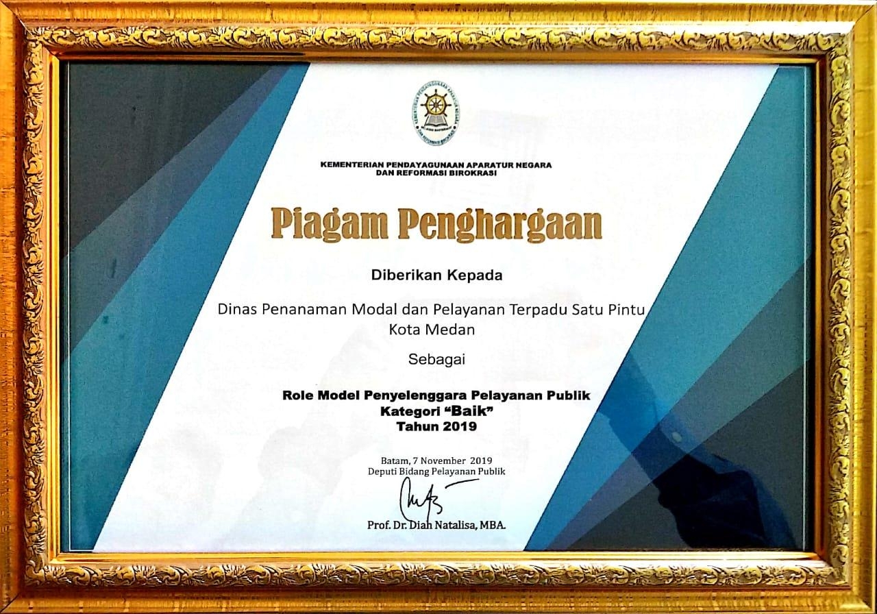 Penghargaan DPMPTSP Medan