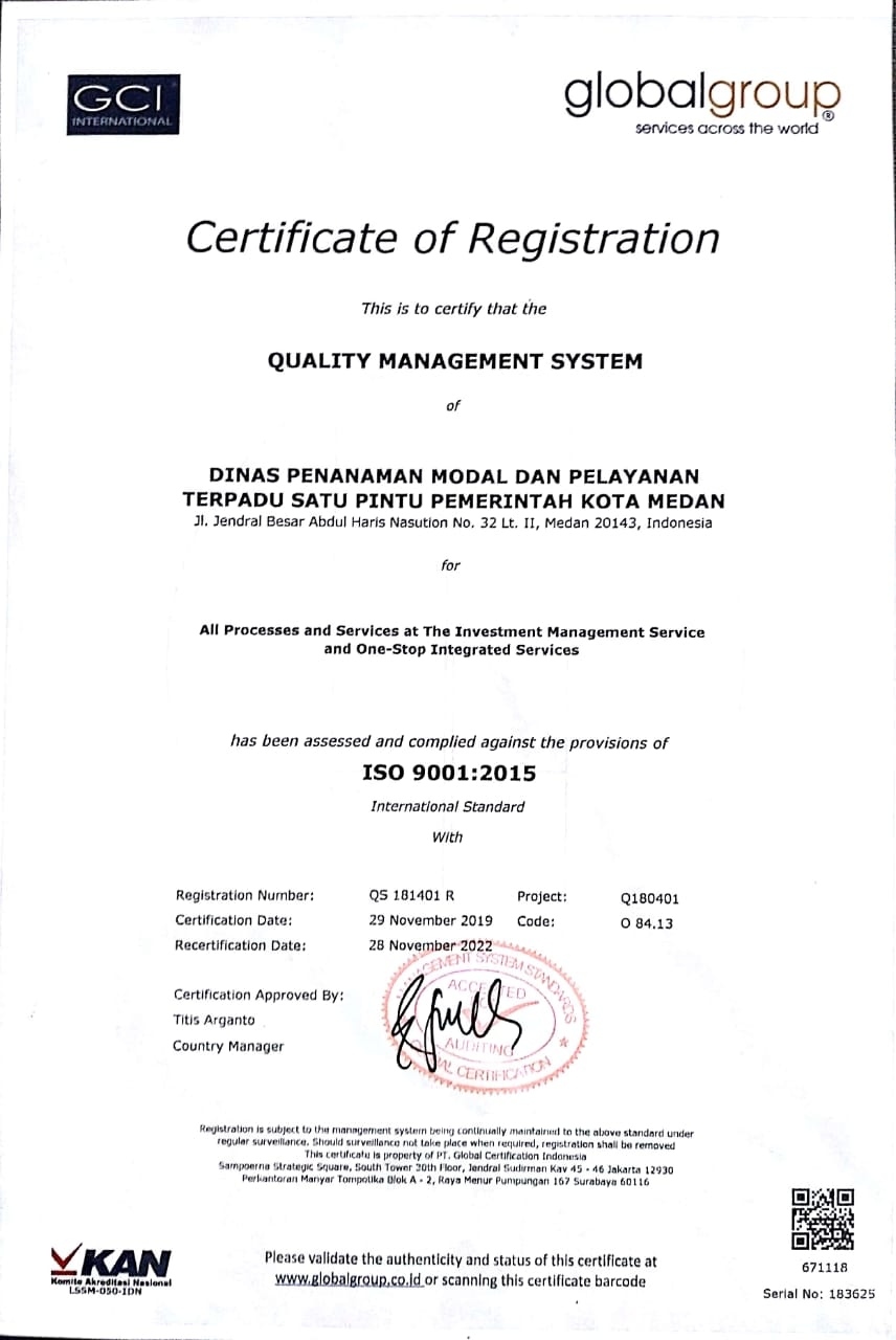 Thumbnail Penghargaan DPMPTSP Medan
