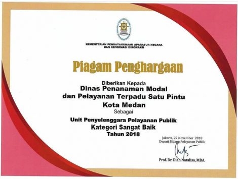 Thumbnail Penghargaan DPMPTSP Medan