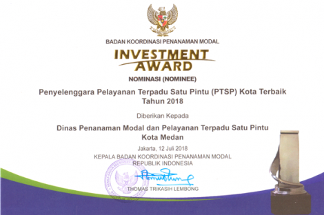 Thumbnail Penghargaan DPMPTSP Medan