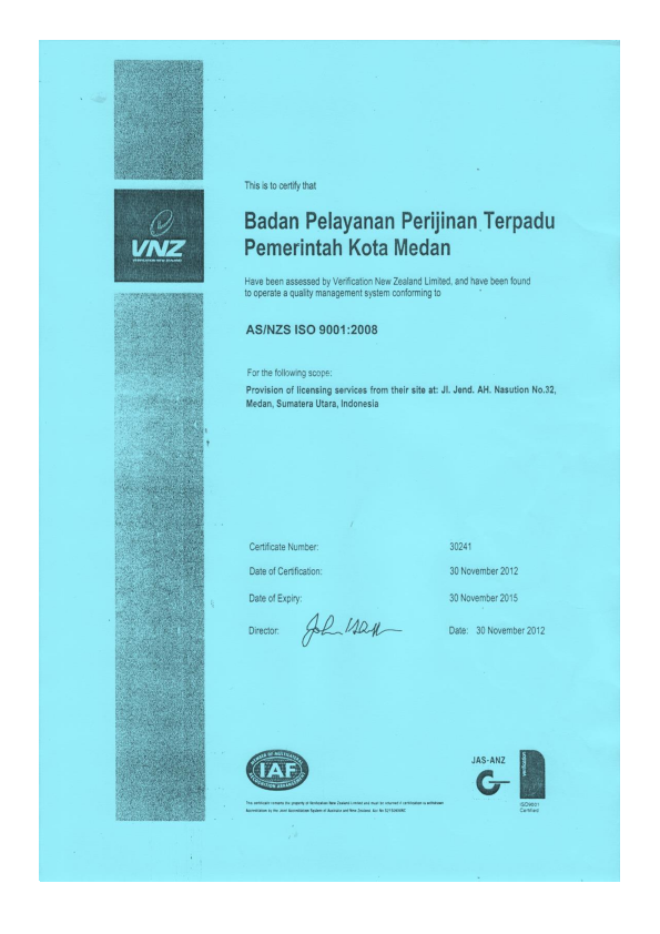 Thumbnail Penghargaan DPMPTSP Medan